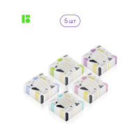 Прямоугольный ластик BERLINGO Sparkle 5 шт, 34х34х12 мм, пластиковая коробка BLc_00500_5