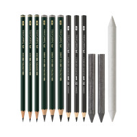 Набор чернографитных карандашей Faber-Castell Pitt Graphite 19 предметов, заточенный, металлический корпус 112973