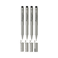 Набор капиллярных ручек Faber-Castell Ecco Pigment черные, 4 шт, 0.1/0.3/0.5/0.7 мм 166004