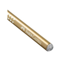 Чернографитный карандаш Faber-Castell Sparkle B, трехгранный, заточенный, золотой 118214