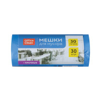 Мешки для мусора прочные (30 л; 50х60 см; 10 мкм; 30 шт; ПНД; синие; в рулоне) OfficeClean 228593