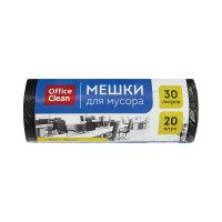 Мешки для мусора (30 л; 48х58 см; 8 мкм; 20 шт; ПНД; черные; в рулоне) OfficeClean 243961/А
