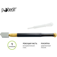Стеклорез Pobedit 1-ролик с металлической ручкой, масляный  3010210