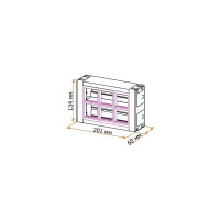 Настенный блок LANMASTER Mosaic сдвоенный, на 6 модулей, 45x45 LAN-WA-WBK2-F45/6