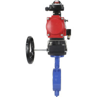 Затвор DN.ru WCB-316L-PTFE Ду50 Ру16 с пневмоприводом, пневмораспределителем, БКВ, дублером D050-00355