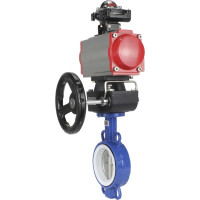 Затвор DN.ru WCB-316L-PTFE Ду50 Ру16 с пневмоприводом, пневмораспределителем, БКВ, дублером D050-00355