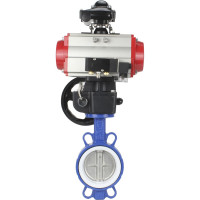 Затвор DN.ru WCB-316L-PTFE Ду50 Ру16 с пневмоприводом, пневмораспределителем, БКВ, дублером D050-00355