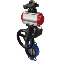 Затвор DN.ru WCB-316L-NBR Ду40 Ру16 с пневмоприводом, пневмораспределителем, БКВ, дублером D050-00311