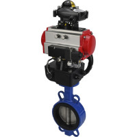 Затвор DN.ru WCB-316L-NBR Ду40 Ру16 с пневмоприводом, пневмораспределителем, БКВ, дублером D050-00311