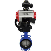 Затвор DN.ru WCB-316L-NBR Ду40 Ру16 с пневмоприводом, пневмораспределителем, БКВ, дублером D050-00311