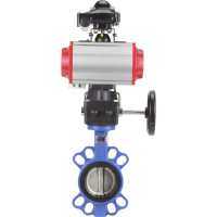 Затвор DN.ru WCB-316L-NBR Ду250 Ру16 с пневмоприводом, пневмораспределителем, БКВ, дублером D050-00303