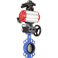 Затвор DN.ru WCB-316L-NBR Ду250 Ру16 с пневмоприводом, пневмораспределителем, БКВ, дублером D050-00303