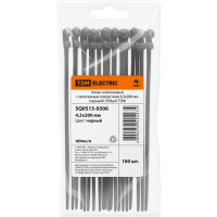 Нейлоновый хомут с монтажным отверстием TDM ELECTRIC 4,3х200 мм, черный, 100 шт. SQ0515-0506