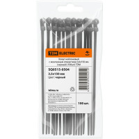 Нейлоновый хомут с монтажным отверстием TDM ELECTRIC 3,6х150 мм, черный, 100 шт. SQ0515-0504