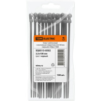 Нейлоновый хомут с монтажным отверстием TDM ELECTRIC 3,5х100 мм, черный, 100 шт. SQ0515-0502