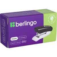 Мини-степлер BERLINGO Blitz №24/6 до 15 листов, пластиковый корпус, черный DSp_15114