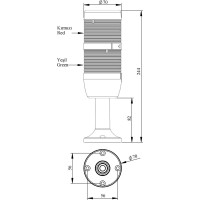 Сигнальная колонна Emas 70 мм, красная, зеленая 220 В, светодиод LED IK72L220XM01