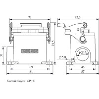 Розетка Emas 6 полюсов EBM06PD16
