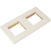 2-постовая рамка LANMASTER 45х45, с суппортами, белая LAN-FRS45x45/2-WH