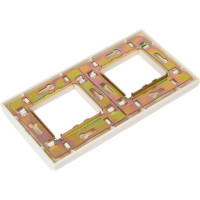 2-постовая рамка LANMASTER 45х45, с суппортами, белая LAN-FRS45x45/2-WH