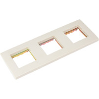 3-постовая рамка LANMASTER 45х45, с суппортами, белая LAN-FRS45x45/3-WH