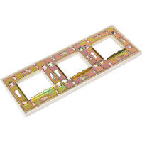3-постовая рамка LANMASTER 45х45, с суппортами, белая LAN-FRS45x45/3-WH