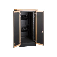Шкаф LANMASTER SOUNDPROOF звукоизолированный, 24U, 750x1130 мм, отделка под дерево LAN-DC-CBSP-24U-WD