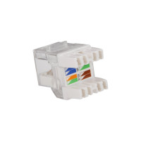 Модуль Keystone LANMASTER RJ45, категория 5e, UTP, 180 градусов, белый, с индикатором, LAN-OKi45U5E/180