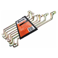 Набор накидных ключей ЕРМАК 8 предметов, 8x10 - 19x22мм, желтый цинк, пластик холдер 736-076