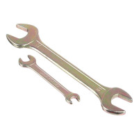 Набор рожковых ключей ЕРМАК 8 предметов, 8x10-19x22мм, желтый цинк, пластик холдер 736-073