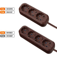 Удлинитель сетевой TDM ELECTRIC 4 розетки, 5 метров, ПВС 3х1мм2 Эко (бук) 16А 250В SQ1303-3012