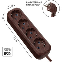 Удлинитель сетевой TDM ELECTRIC 4 розетки, 5 метров, ПВС 3х1мм2 Эко (бук) 16А 250В SQ1303-3012