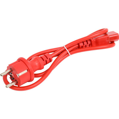 Шнур питания LANMASTER C13-Schuko, 3х0.75, 220В, 10А, красный, 1 м LAN-PP13/SH-1.0-RD