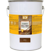 Защитная пропитка для дерева Бор Ultra для наружных работ, орех 8 кг 4690417079575