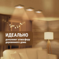 Светильник TDM ELECTRIC светодиодный потолочный накладной квадрат "Даунлайт" СПО (сосна) 6 Вт 120х120х32 мм 3000К SQ0329-0418