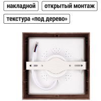 Светильник TDM ELECTRIC светодиодный потолочный накладной квадрат "Даунлайт" СПО (венге) 12 Вт 170х170х32 мм 3000К SQ0329-0419