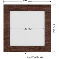 Светильник TDM ELECTRIC светодиодный потолочный накладной квадрат "Даунлайт" СПО (венге) 12 Вт 170х170х32 мм 3000К SQ0329-0419