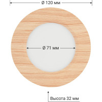 Светильник TDM ELECTRIC светодиодный потолочный накладной круг "Даунлайт" СПО (сосна) 6 Вт 120х32 мм 3000К SQ0329-0411