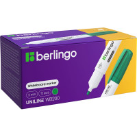 Набор маркеров для белых досок Berlingo, 12 шт , Uniline WB200, зеленый, пулевидный, 2 мм  PM6211