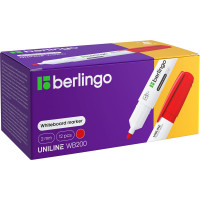 Маркер для белых досок Berlingo "Uniline WB200" красный, пулевидный, 2мм, 12 шт. PM6212