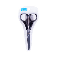 Ножницы Office Space 13,7см, черные ручки, ПВХ чехол с европодвесом S137B_6710