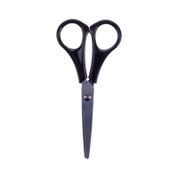 Ножницы Office Space 13,7см, черные ручки, ПВХ чехол с европодвесом S137B_6710