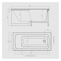 Прямоугольная ванна Alex Baitler GARDA 120x70