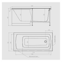Прямоугольная ванна Alex Baitler GARDA 160x70