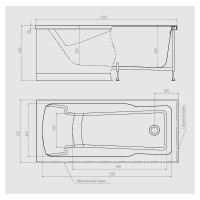 Прямоугольная ванна Alex Baitler MADIN 150x75