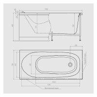 Прямоугольная ванна Alex Baitler MADIN 180x80