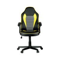 Игровое кресло Helmi HL-S08 Rally экокожа черная/серая/желтая 297636