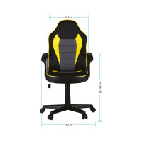 Игровое кресло Helmi HL-S08 Rally экокожа черная/серая/желтая 297636