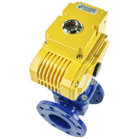 Задвижка клиновая DN.ru 30ч939р Ду100 Ру16 с электроприводом MT-100 220В, цвет - синий D040-00777