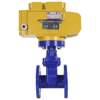 Задвижка клиновая DN.ru 30ч939р Ду40 Ру16 с электроприводом MT-100 380В, цвет - синий D040-00758